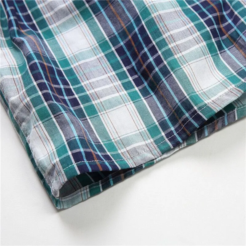 5 Pack Mens Boxer Underwear Cotton Man Shorts Breathable Plaid Flexible Shorts Boxer Male Underpants