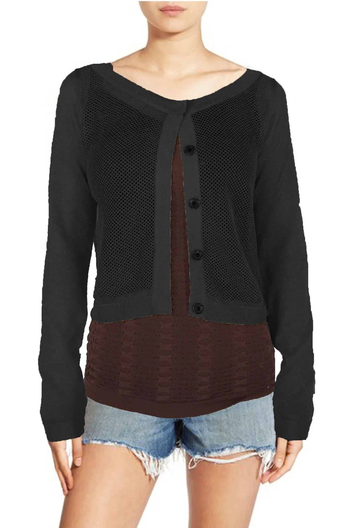 ASHORE WOMENS NET SHORT CARDIGANS
