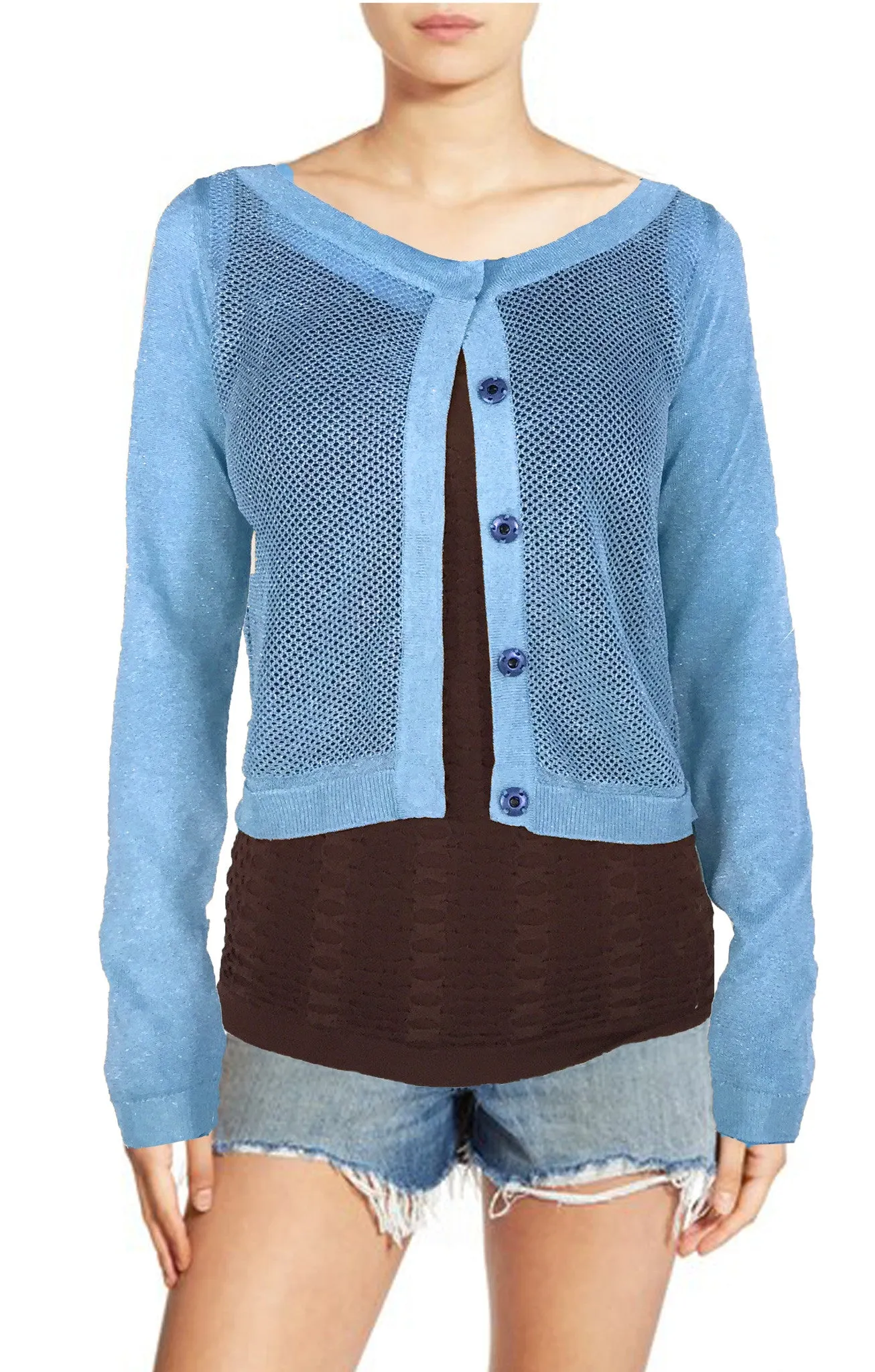 ASHORE WOMENS NET SHORT CARDIGANS