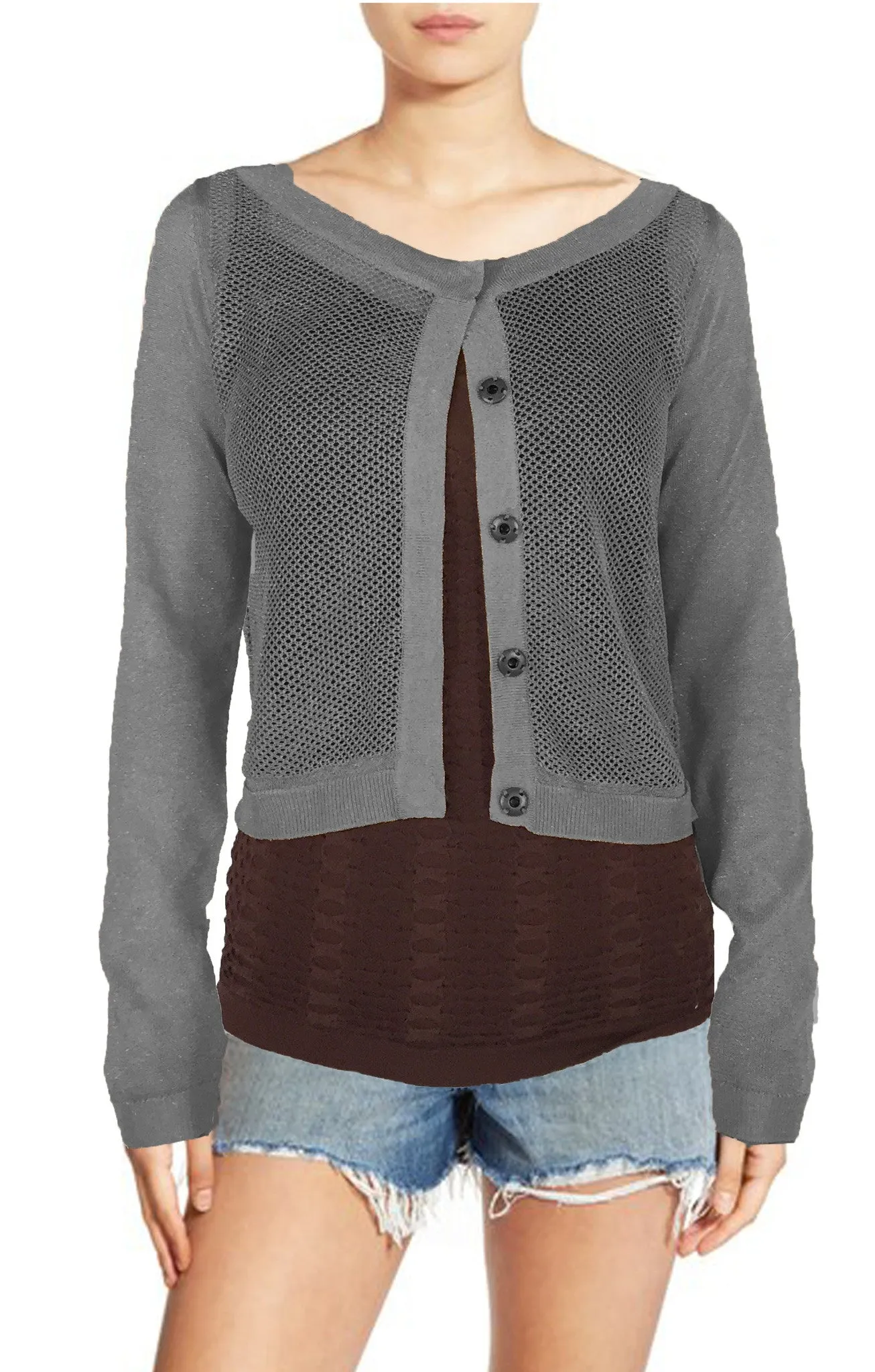 ASHORE WOMENS NET SHORT CARDIGANS