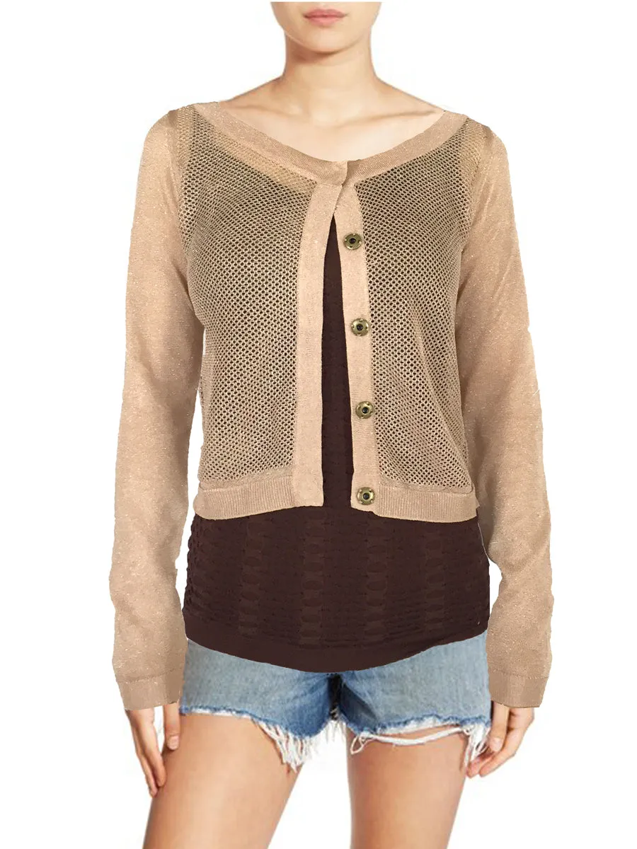 ASHORE WOMENS NET SHORT CARDIGANS