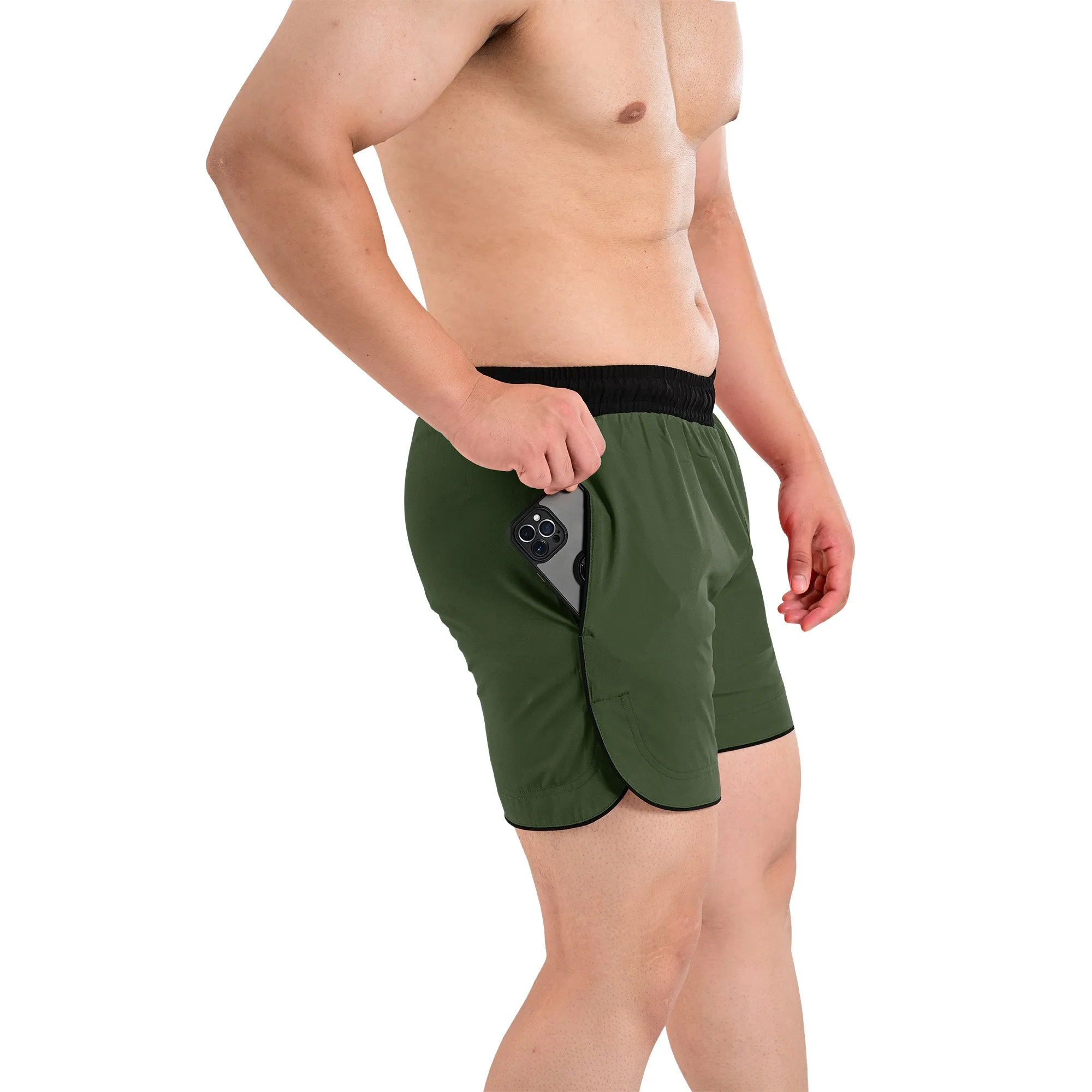 Athletic Workout Running Shorts with Pockets for Men - Ideal for Yoga & Layering Over Thick Leggings