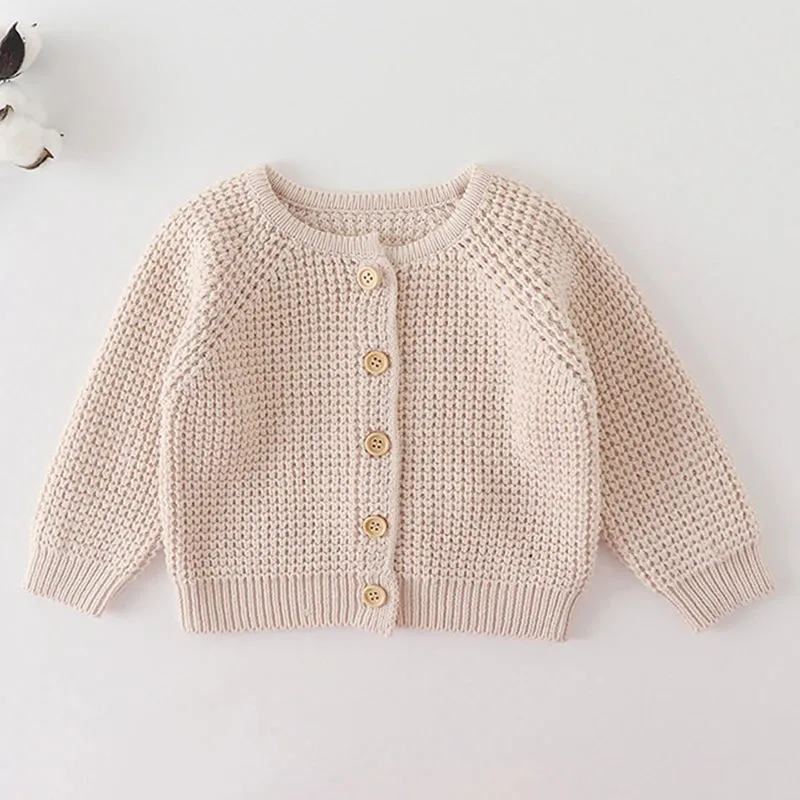 Baby Flowers Embroidered Long Sleeves Knitted Cardigans