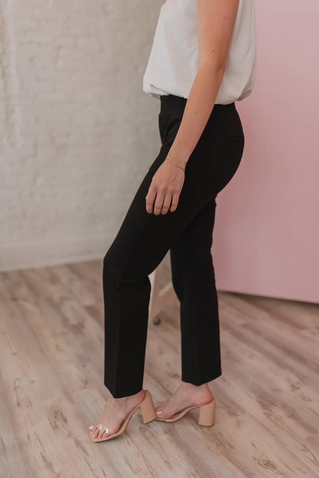Back At It Black Pull On Workwear Pants