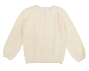 Belati White Pointelle Cardigan