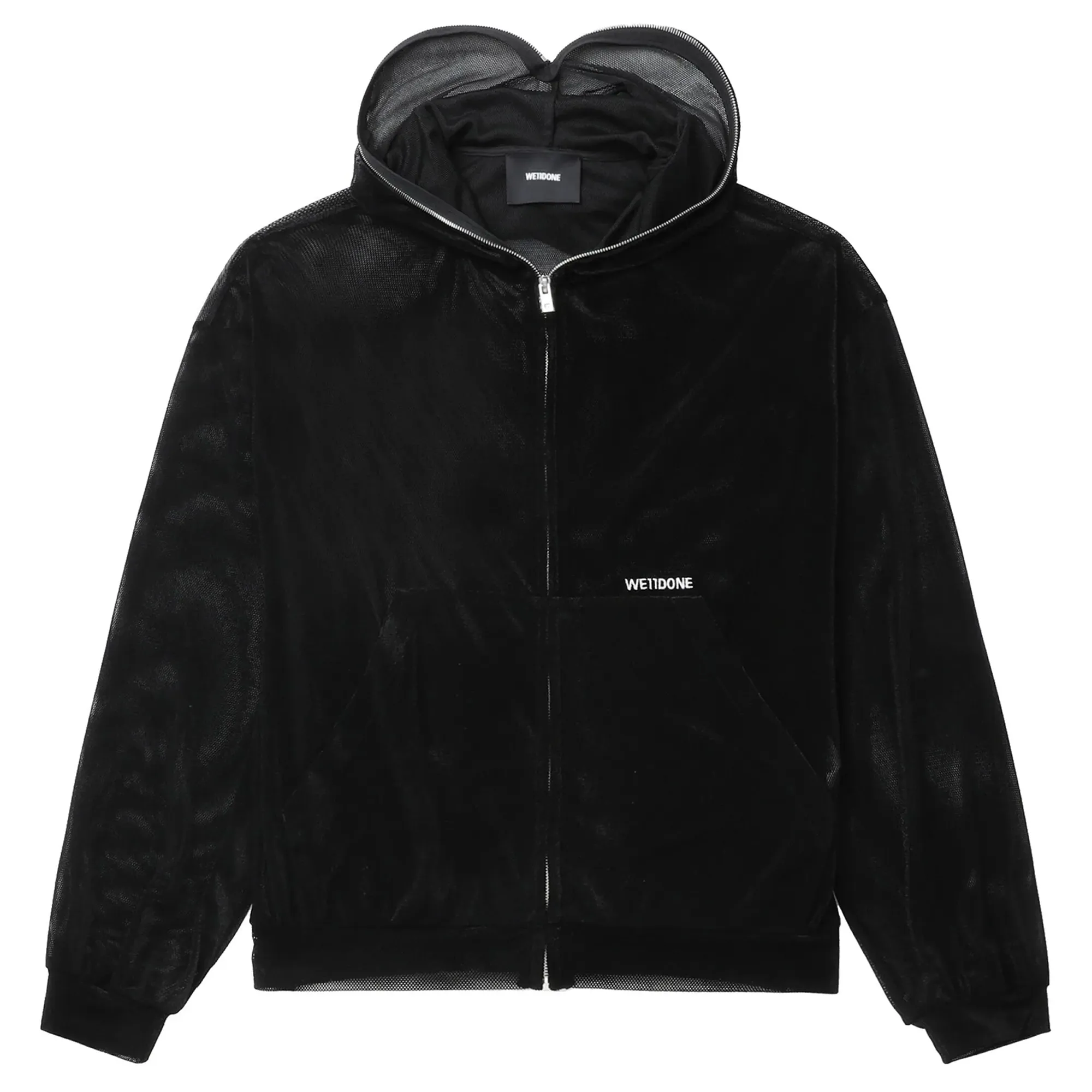 Black Embroidered Full Zip-Up Blouson