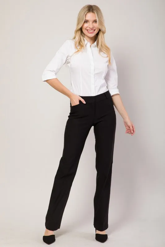 Black Millennium Boot Cut Stretch Office Trouser Pants