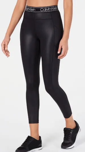 Calvin Klein Performance Logo High-Waist Leggings - Black