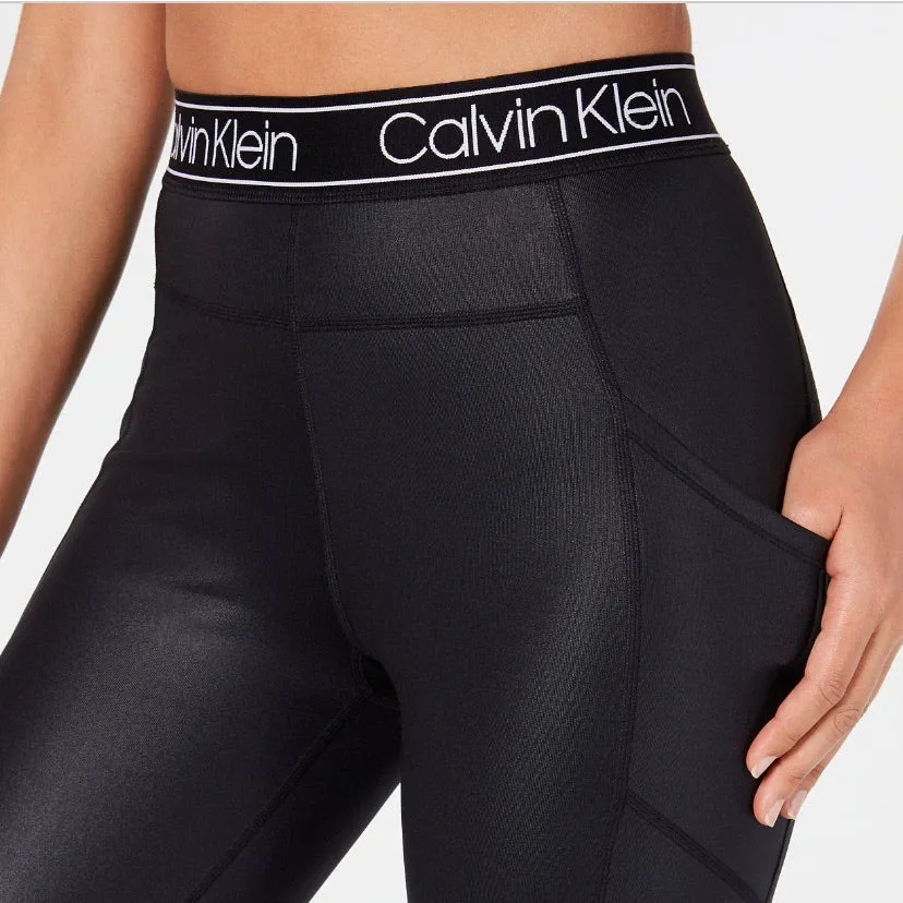 Calvin Klein Performance Logo High-Waist Leggings - Black