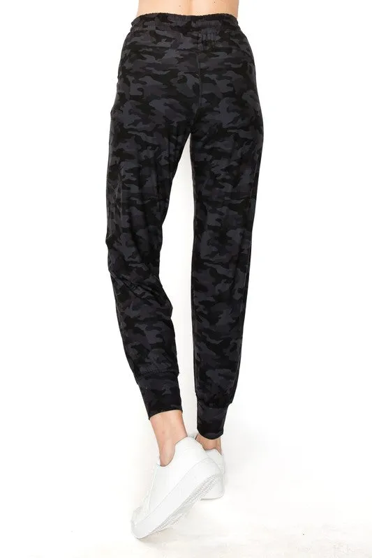 Camo black Jogger Pants with Drawstring