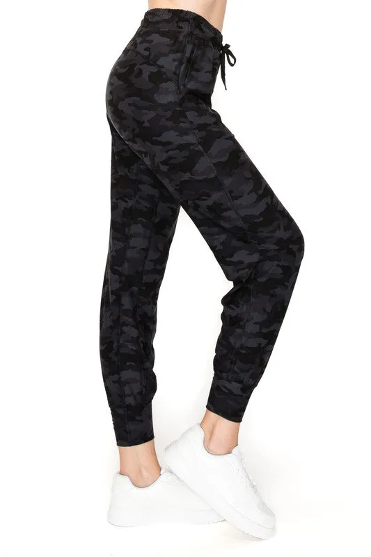 Camo black Jogger Pants with Drawstring