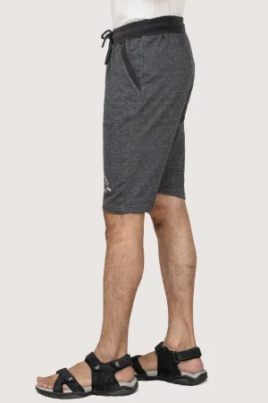 CHAIN YARN REGULAR FIT DARK GREY SHORTS