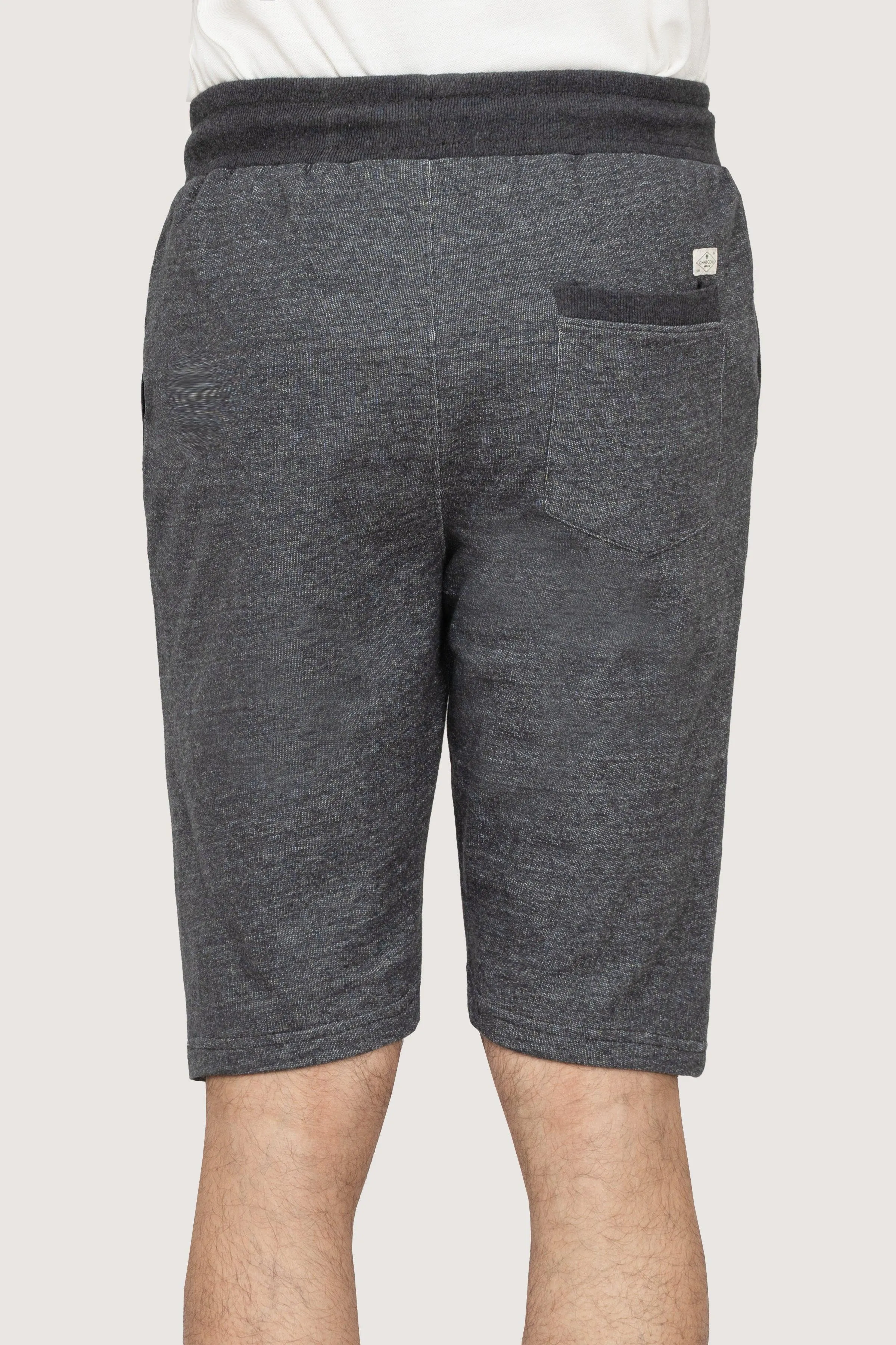 CHAIN YARN REGULAR FIT DARK GREY SHORTS