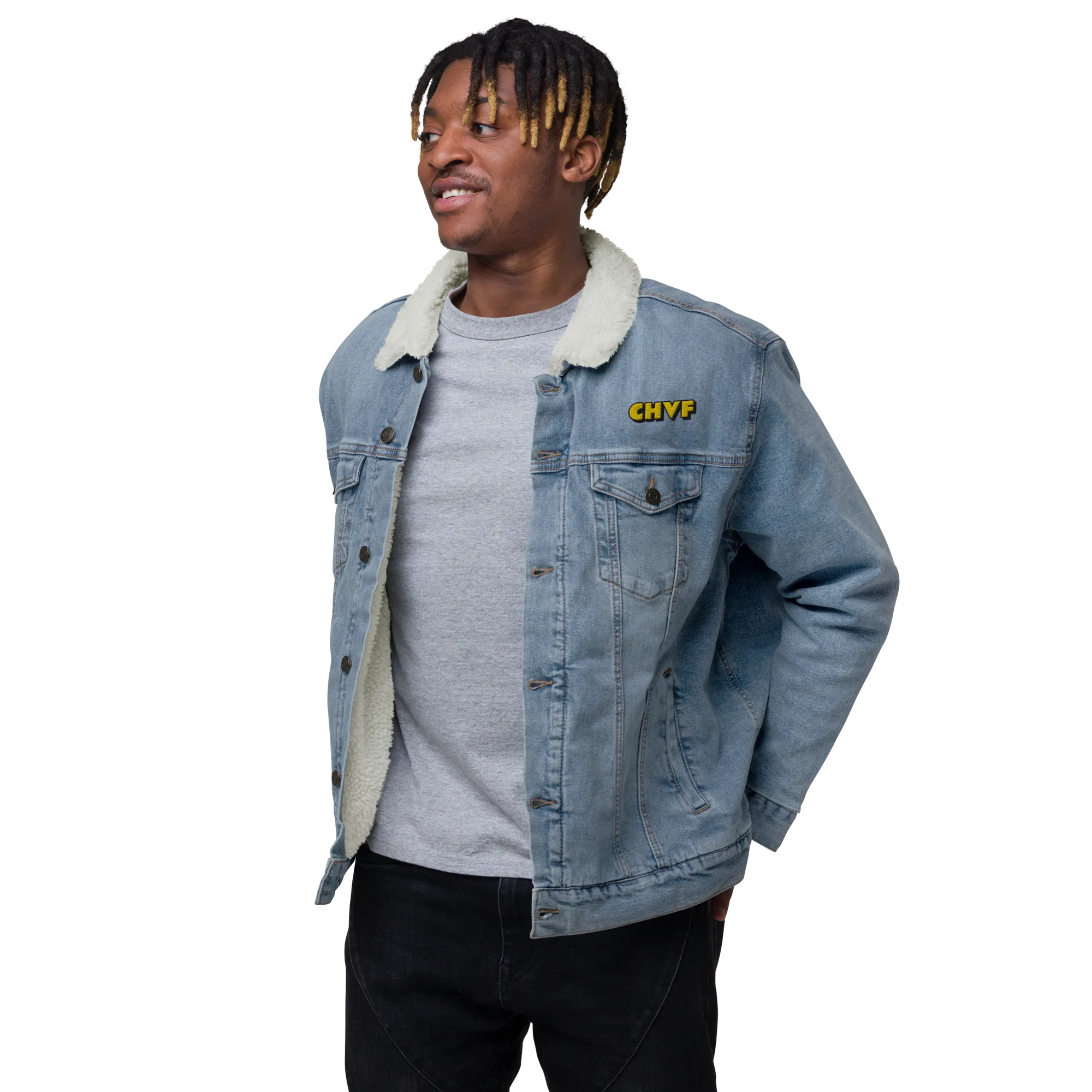 CHVF Unisex Denim Sherpa Jackets