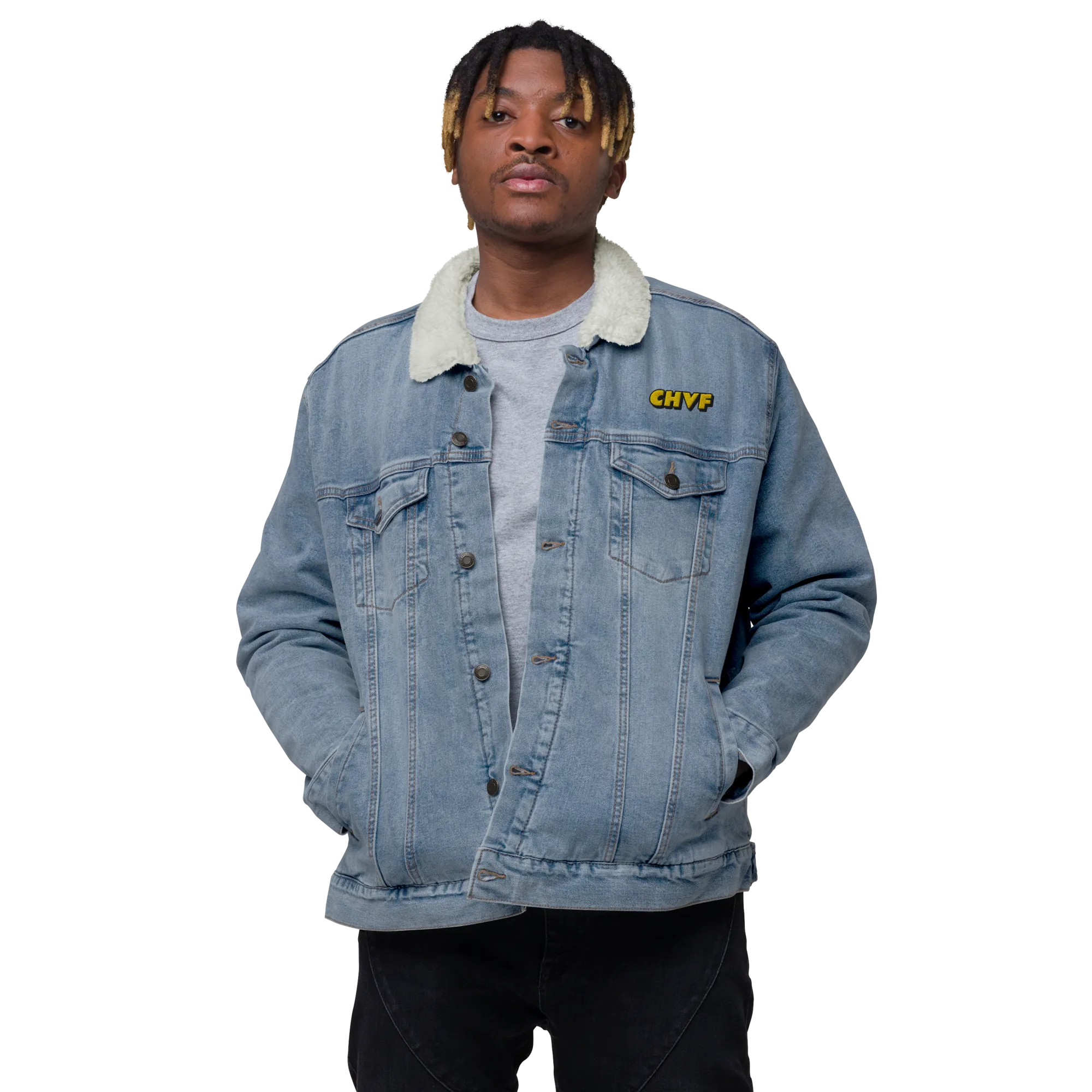 CHVF Unisex Denim Sherpa Jackets