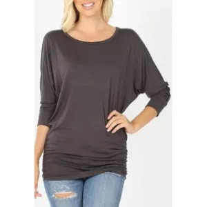 Dark Grey 3/4 Sleeve Top