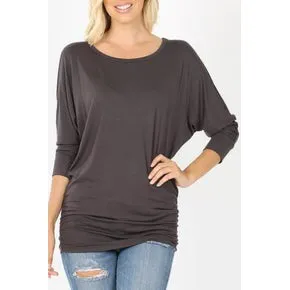 Dark Grey 3/4 Sleeve Top
