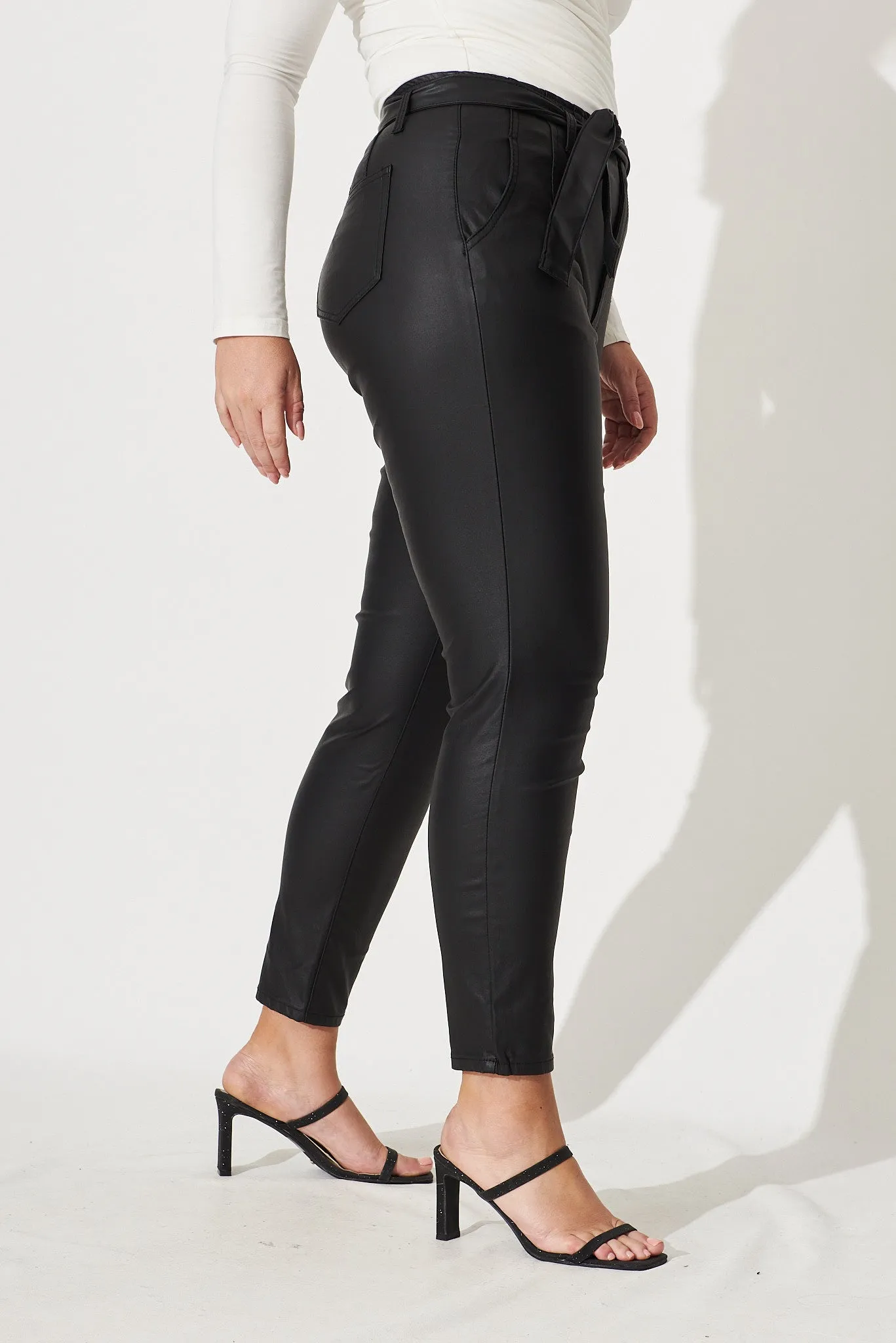 Eclipse Leatherette Pants in Black