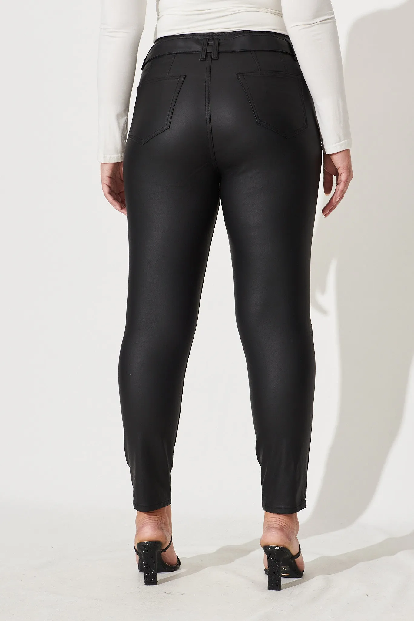 Eclipse Leatherette Pants in Black