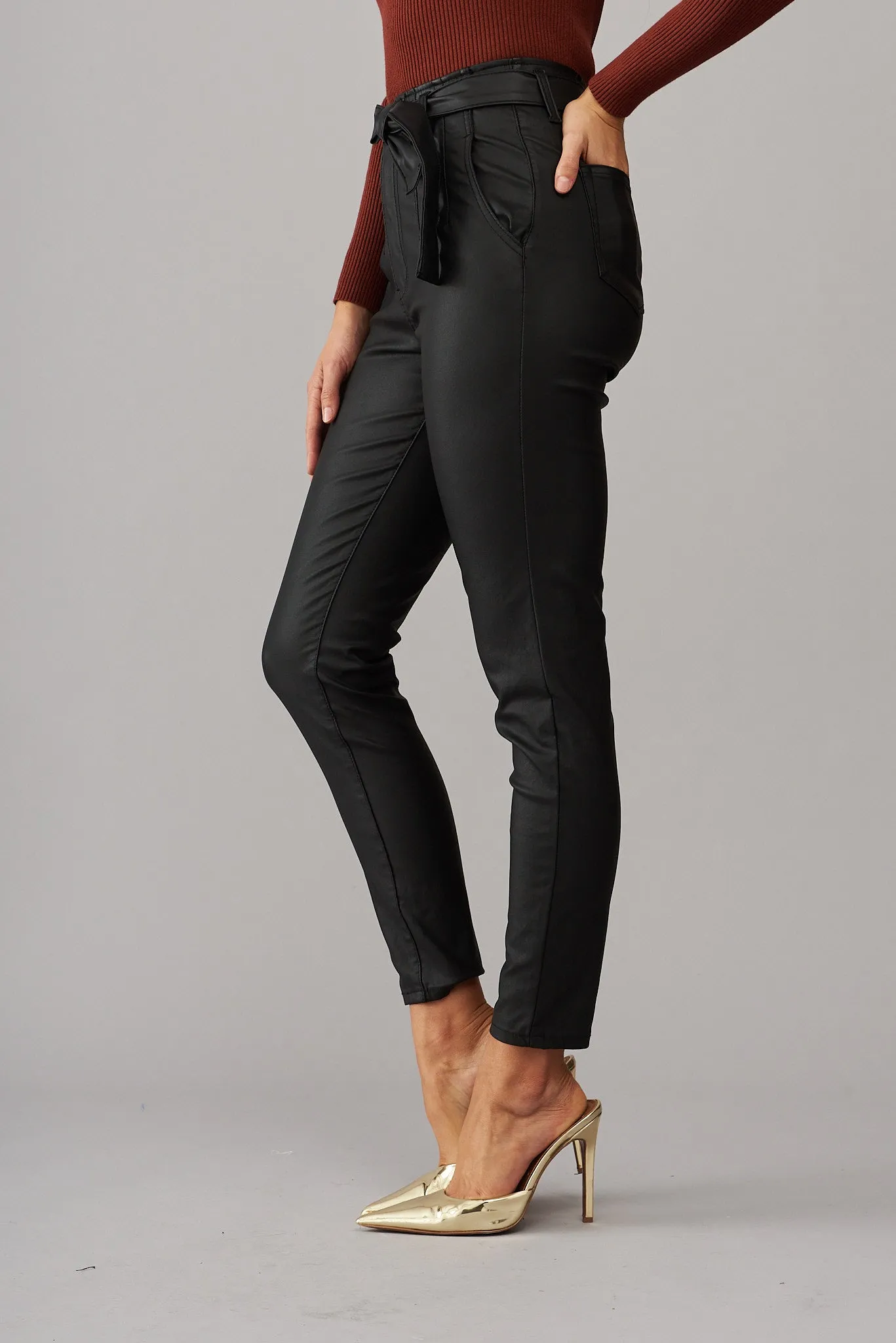 Eclipse Leatherette Pants in Black