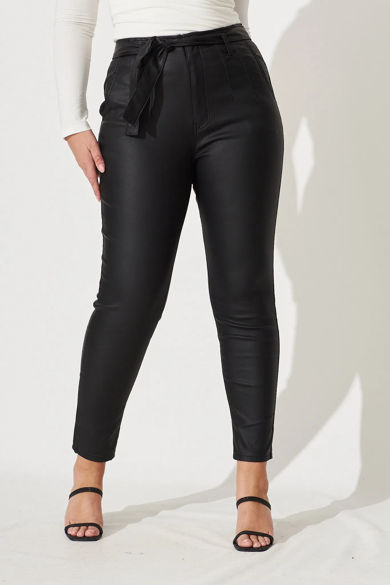 Eclipse Leatherette Pants in Black