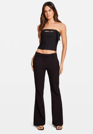 FLARED MID RISE PANT BLACK
