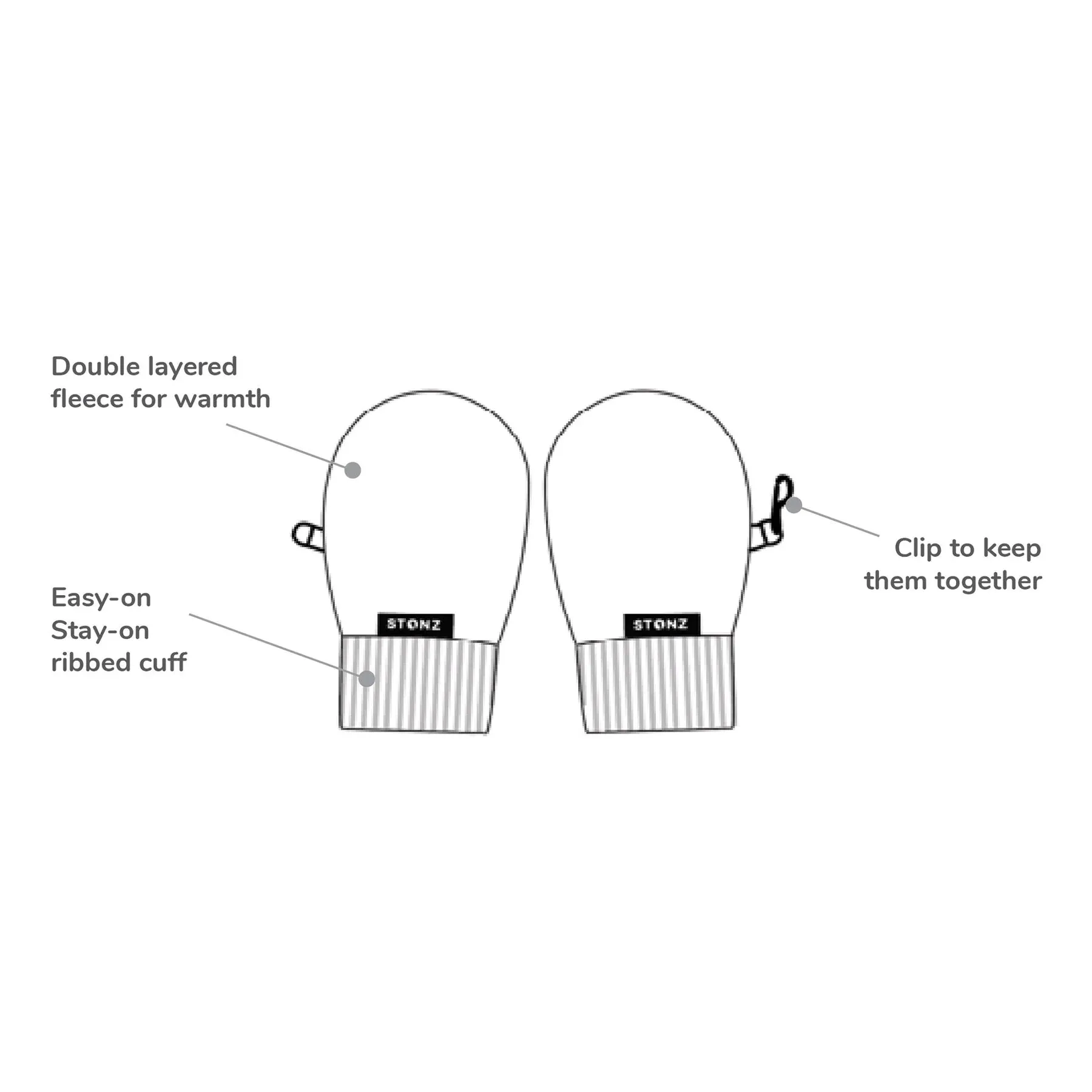 Fleece Mittens - Black