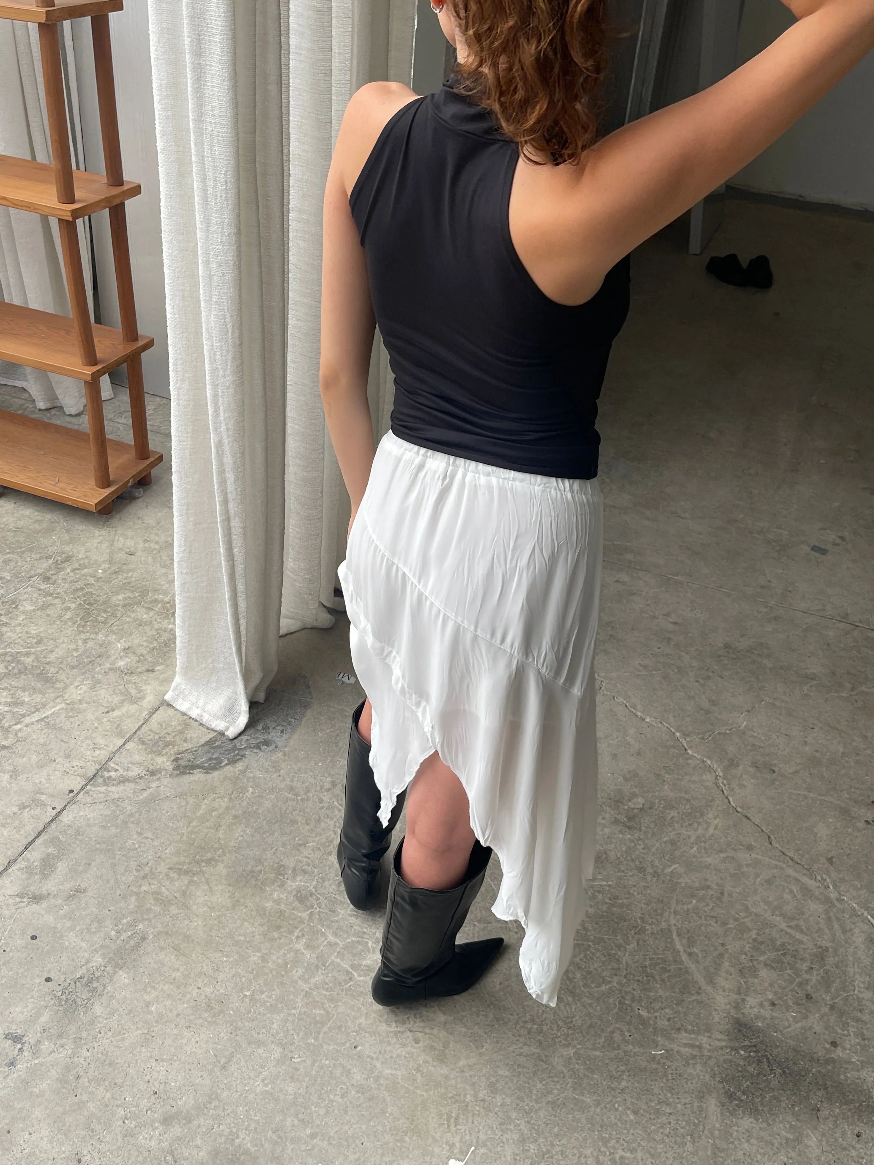 Flowy Mid Length Skirt Ivory