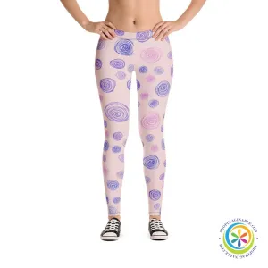 Funky Purple Dots Full Length Leggings