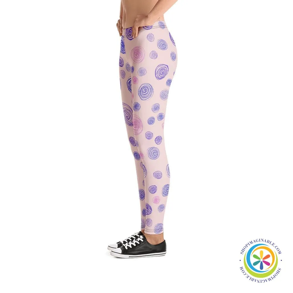 Funky Purple Dots Full Length Leggings
