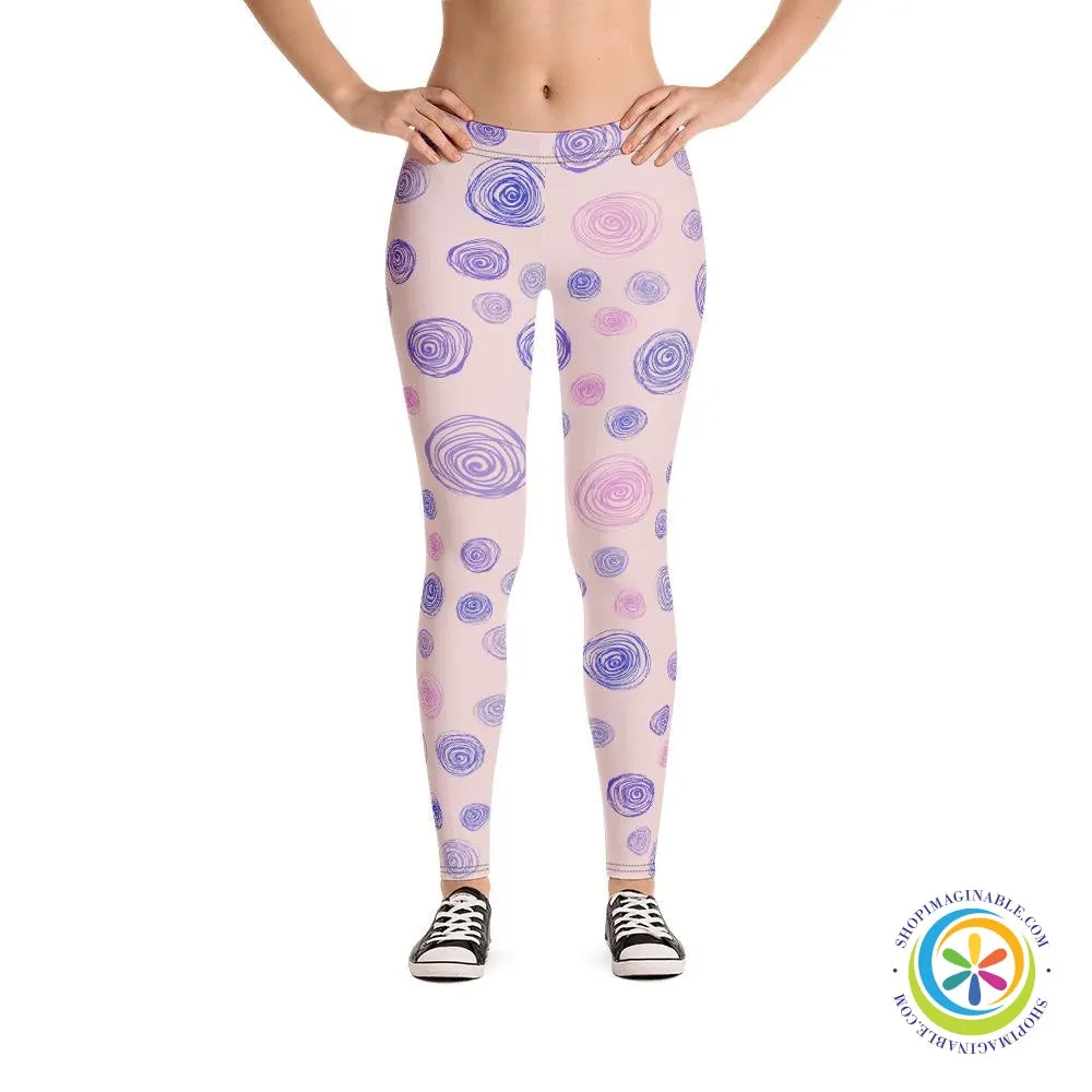 Funky Purple Dots Full Length Leggings