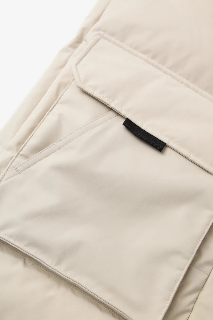 Fur Trimmed Puffer Jacket Beige