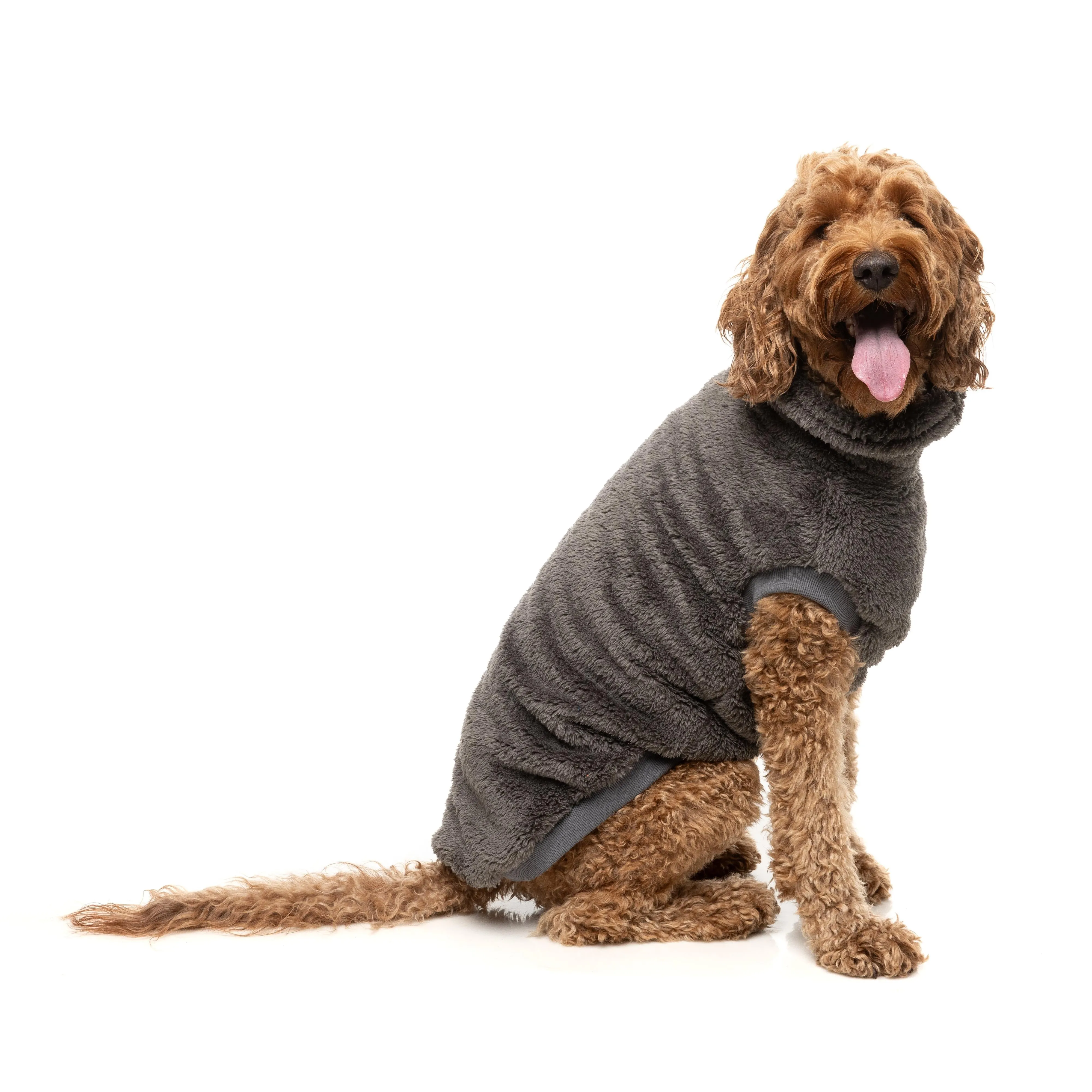 FuzzYard Dog Apparel Turtle Teddy 25 Sweater Gunmetal Grey Size 1