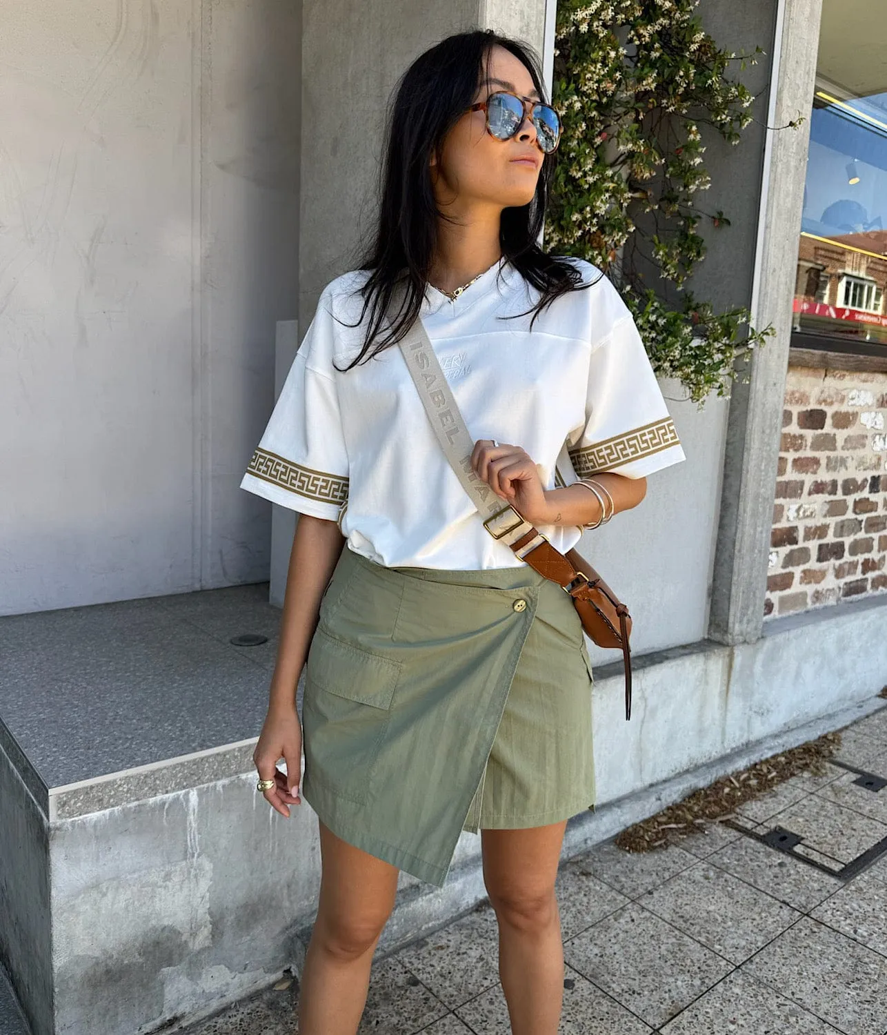 GEO BOXY SPORT TEE- WHITE
