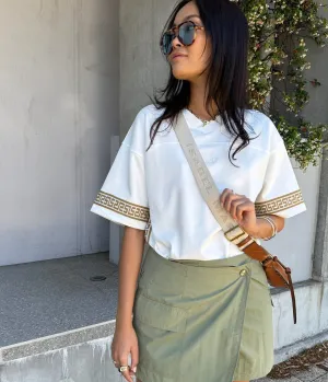 GEO BOXY SPORT TEE- WHITE