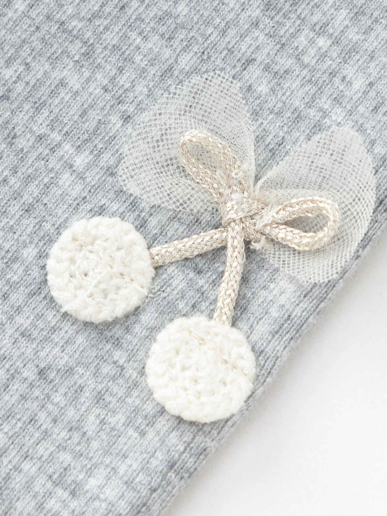 Girl Baby Clothes Light Gray Bow Legging