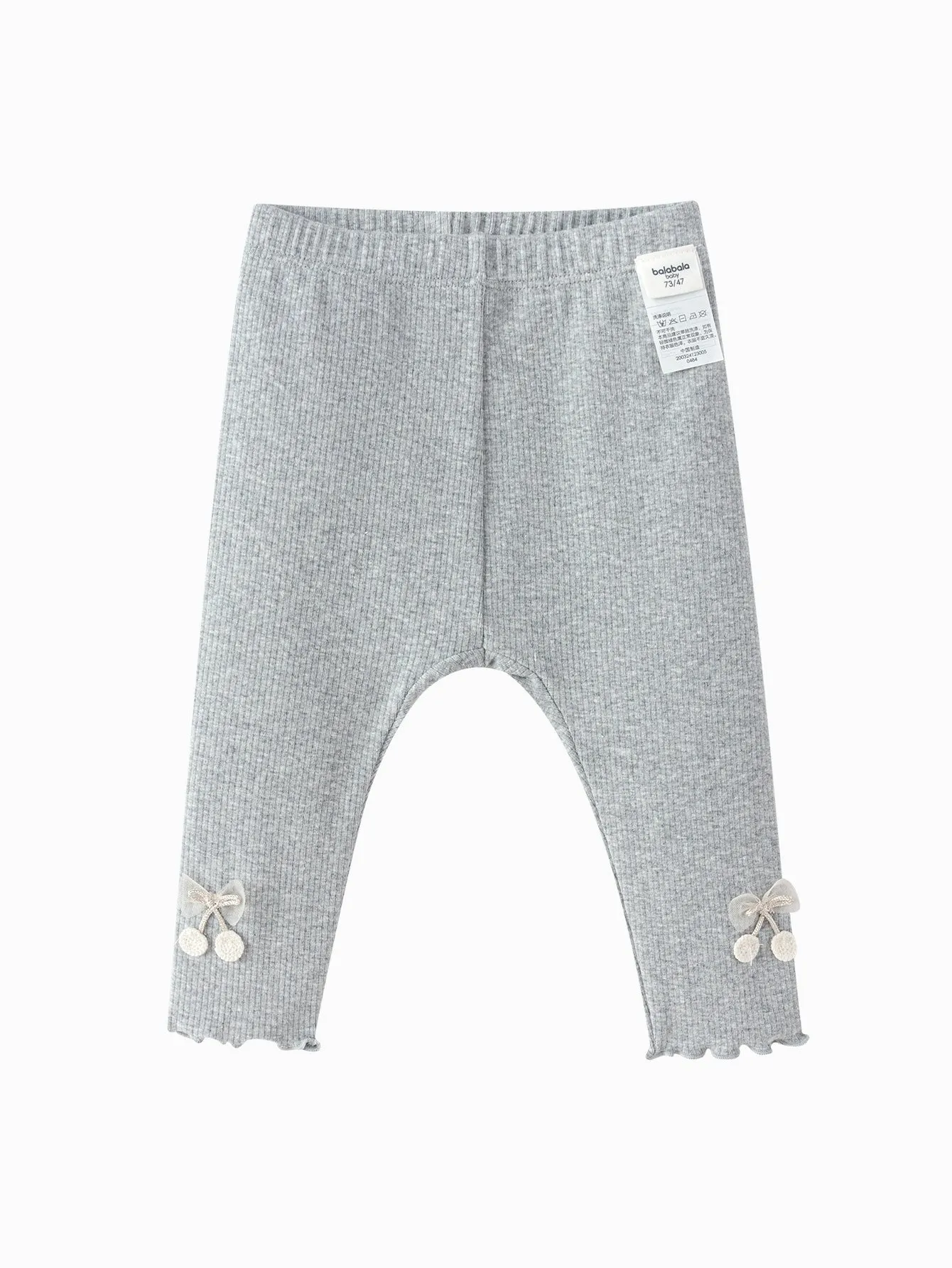 Girl Baby Clothes Light Gray Bow Legging