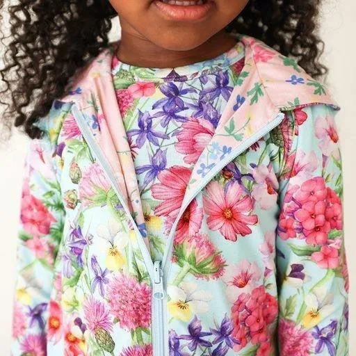 Girl's Bamboo Long Sleeve Reversible Jacket - Hadley (Floral)
