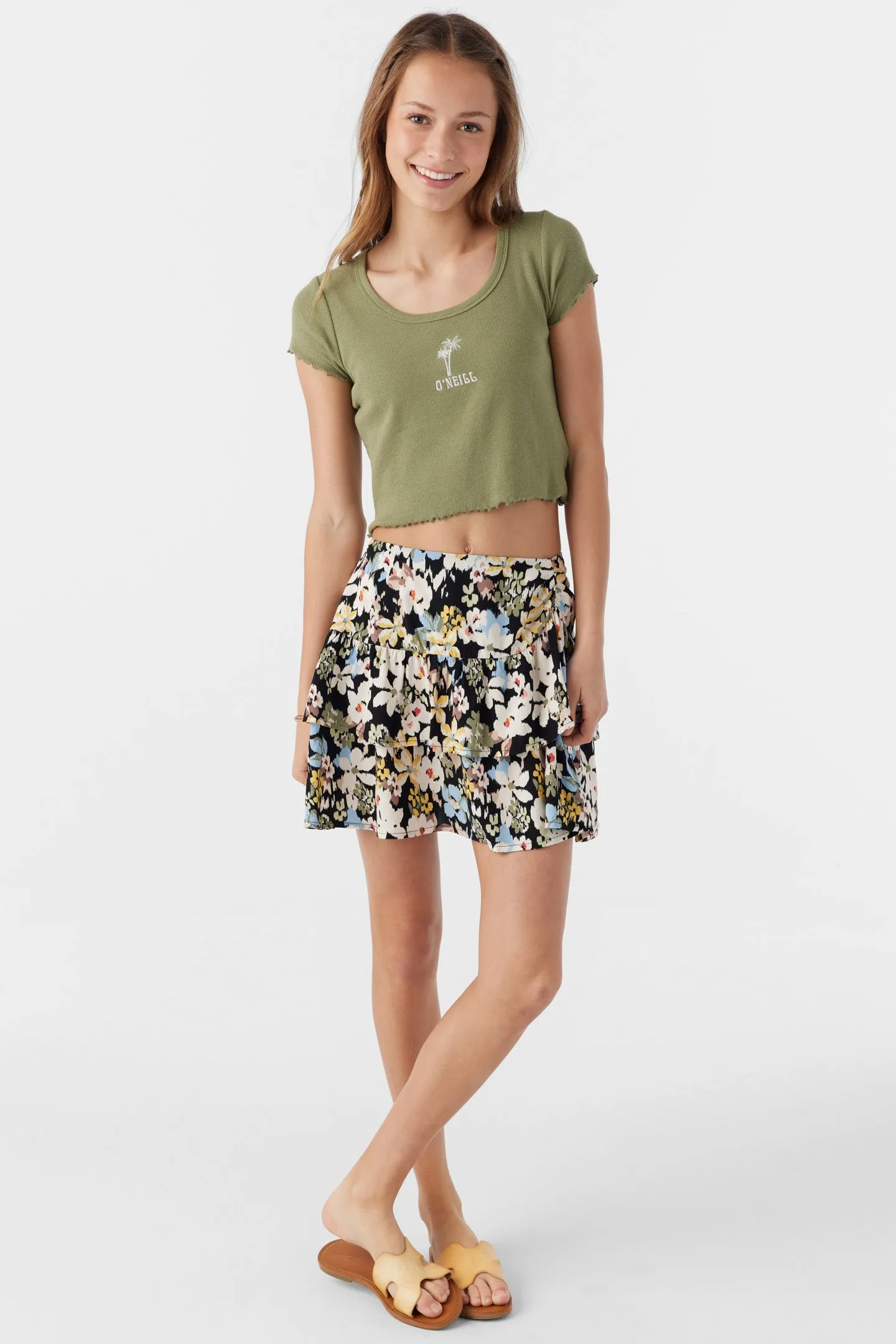 GIRL'S JOANNA CAMDEN FLORAL TIERED SKIRT