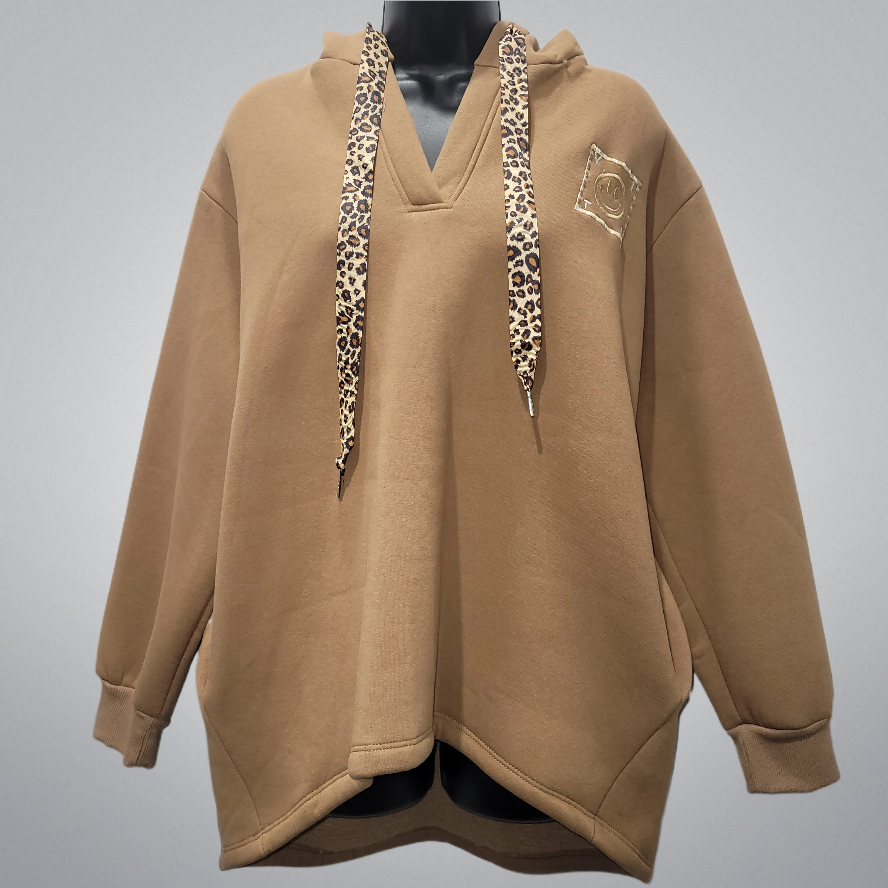 Italian Leopard Ribbon Hooded Sweatshirt