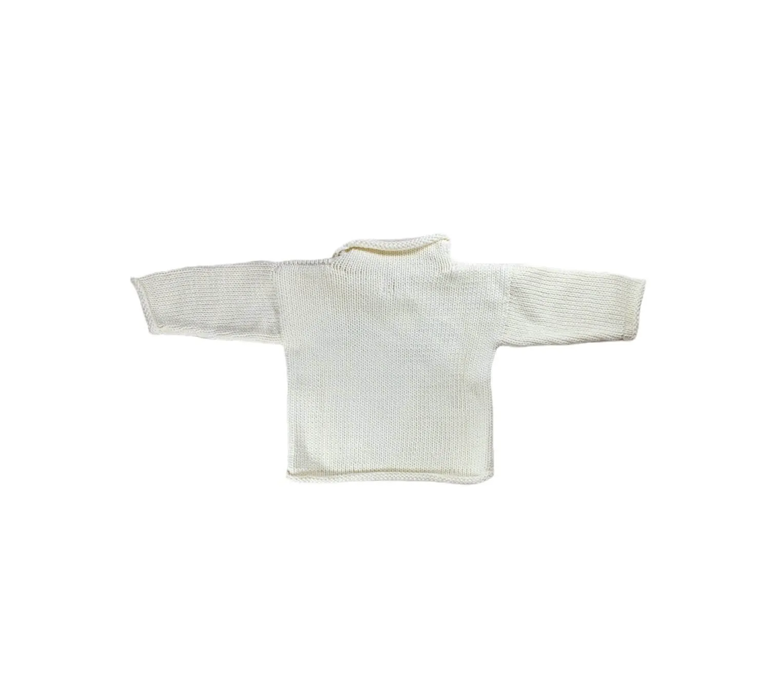 Ivory Dog Face Roll Neck Sweater