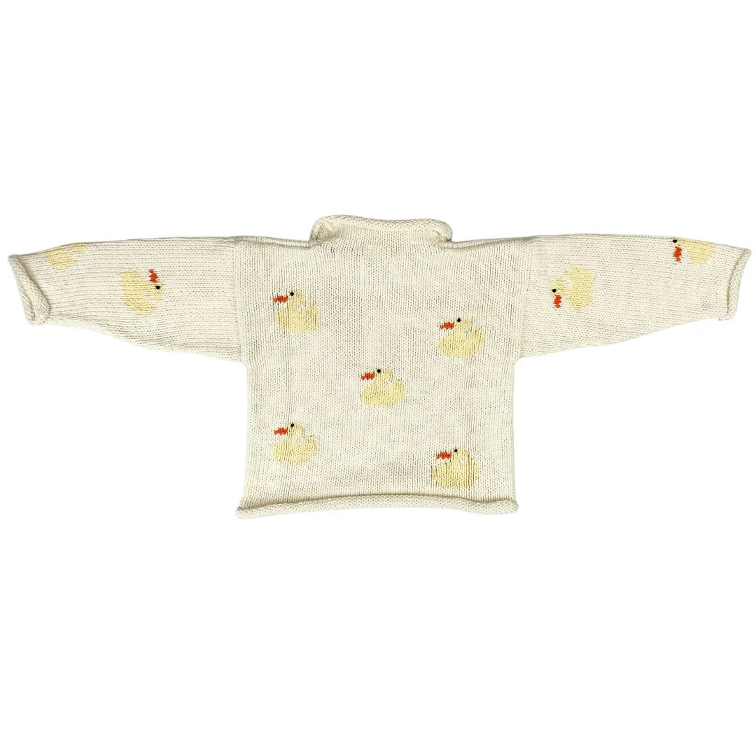 Ivory Ducks Roll Neck Sweater
