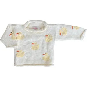 Ivory Ducks Roll Neck Sweater