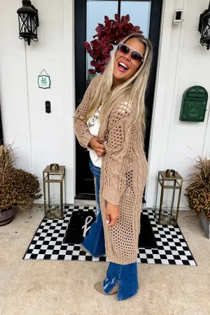 Kandias Knit Cardigan In Mocha FINAL SALE
