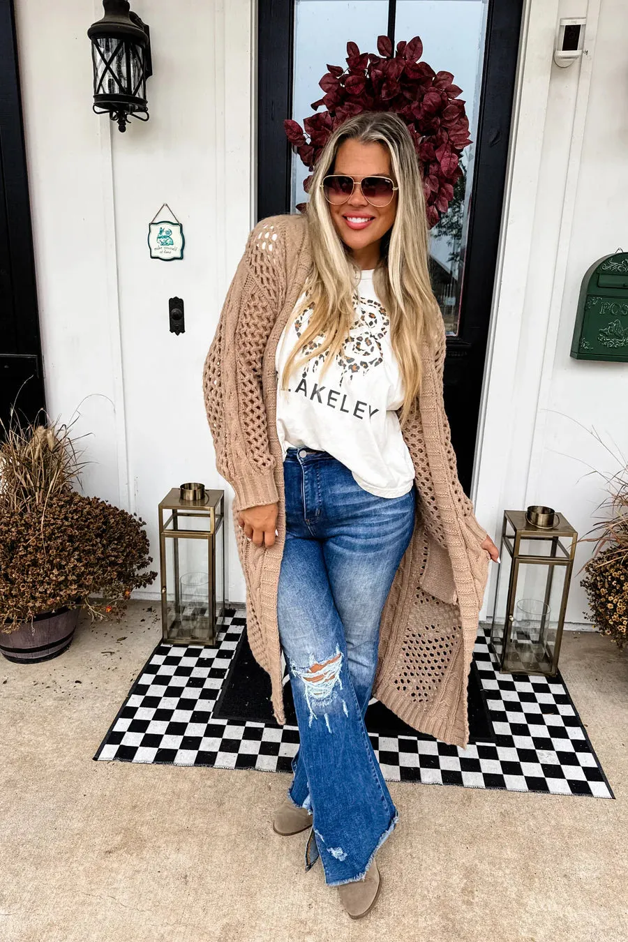 Kandias Knit Cardigan In Mocha FINAL SALE
