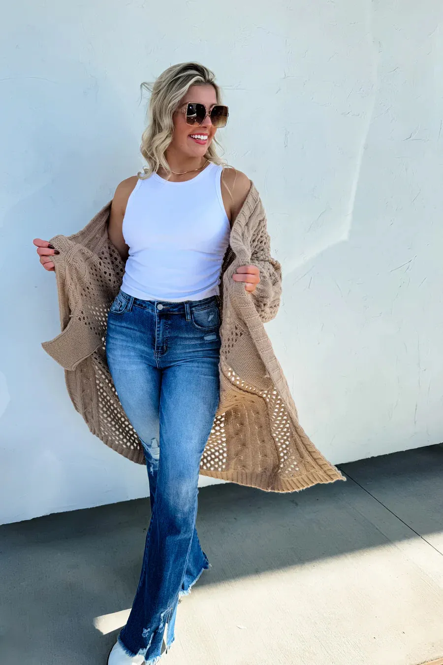 Kandias Knit Cardigan In Mocha FINAL SALE