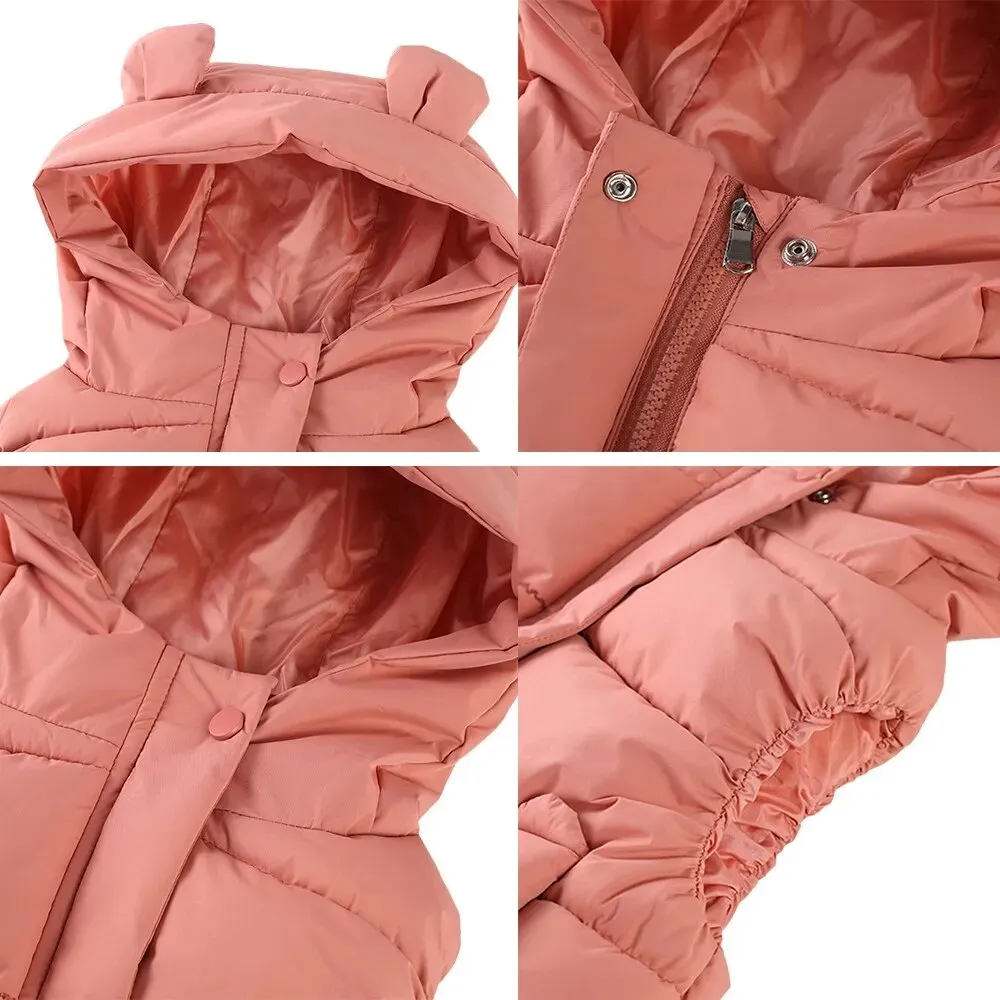 Kids Cotton Padded Hooded Sleeveless Waistcoats