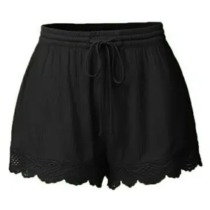 Lace Trim Yoga Shorts