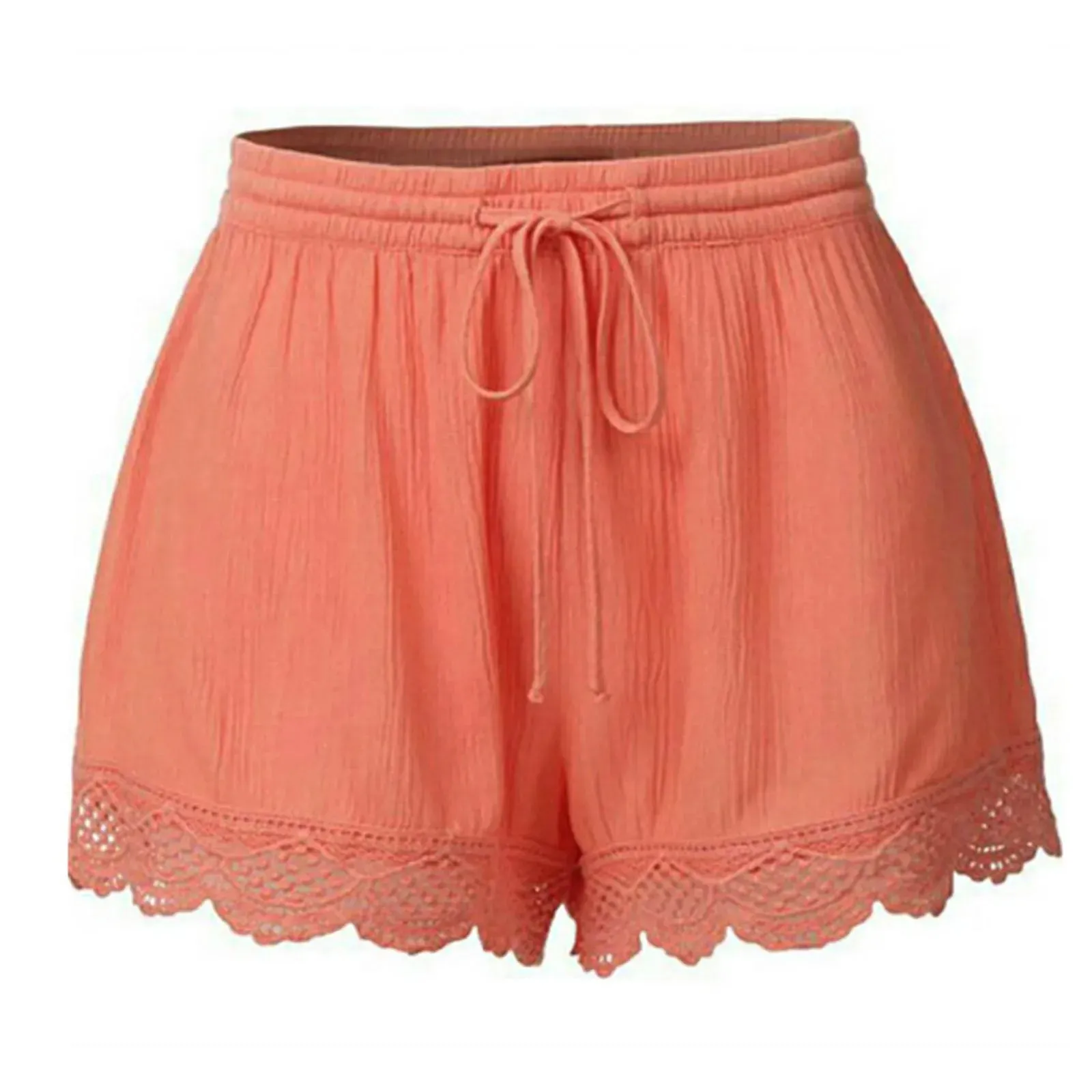 Lace Trim Yoga Shorts