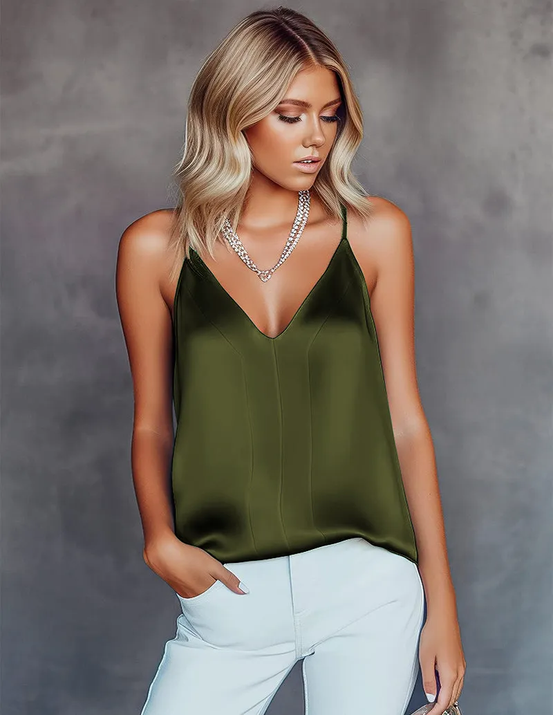 Leisure Satin Camisole Tank Tops (US Only)
